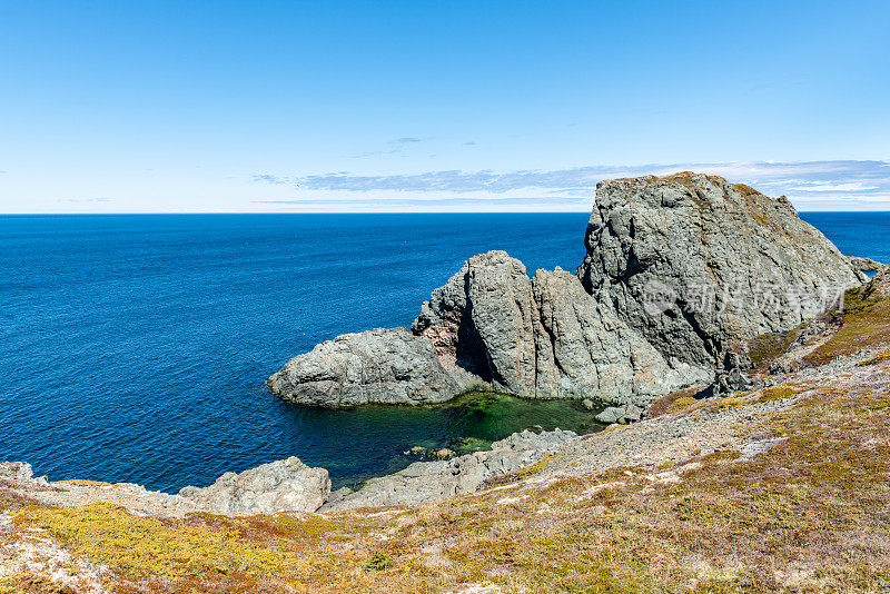 低头，保姆洞和睡眠湾小径，乌鸦头，Twillingate，加拿大