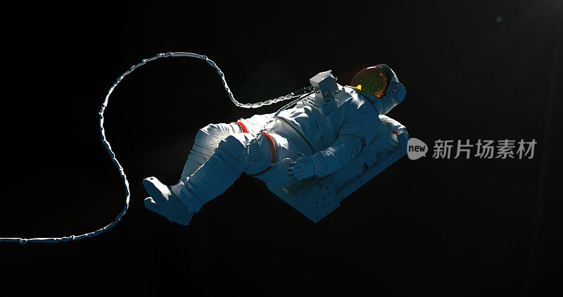 太空概念的悬浮宇航员在外太空