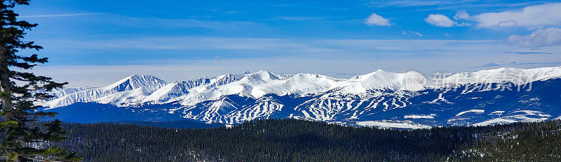 科罗拉多州布雷肯里奇滑雪场的冬季远景。