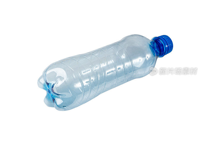 采购产品蓝色塑料瓶隔离，空塑料瓶，全球污染概念，水宠物瓶