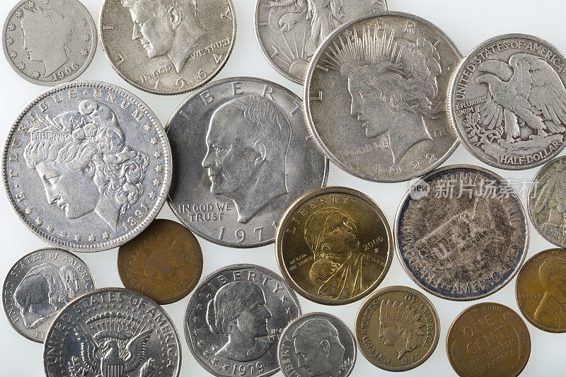 美国旧硬币的混合