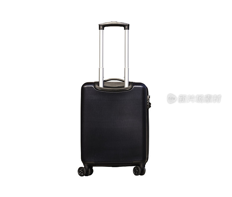 黑色行李袋与TSA007接受安全锁隔离在白色背景与剪辑路径