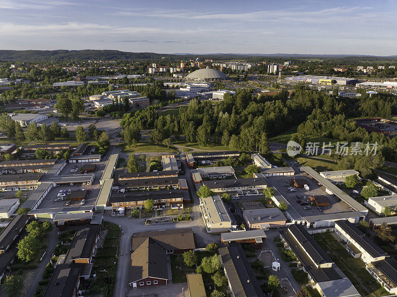 夏季Borlänge鸟瞰图