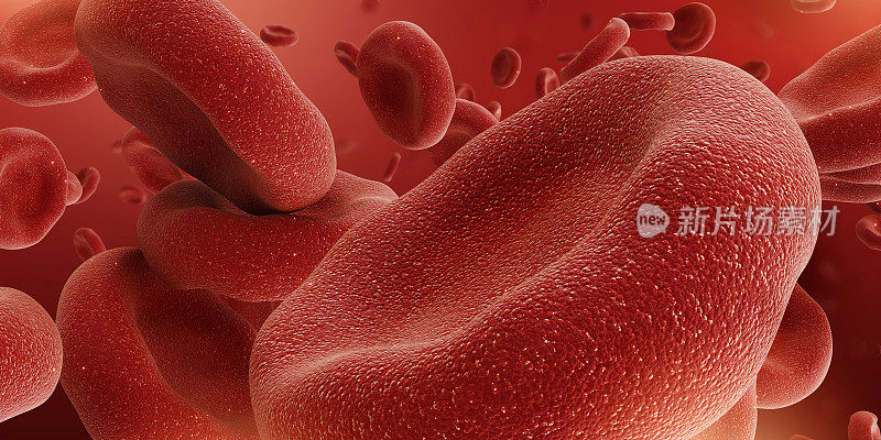 3d抽象红细胞，红细胞插图，微生物背景