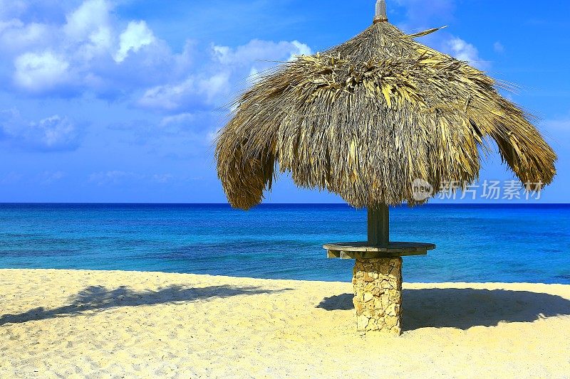 帕拉帕:田园绿松石般的加勒比沙滩，阿鲁巴岛，安的列斯群岛