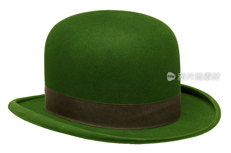 绿色圆顶硬礼帽或圆顶礼帽