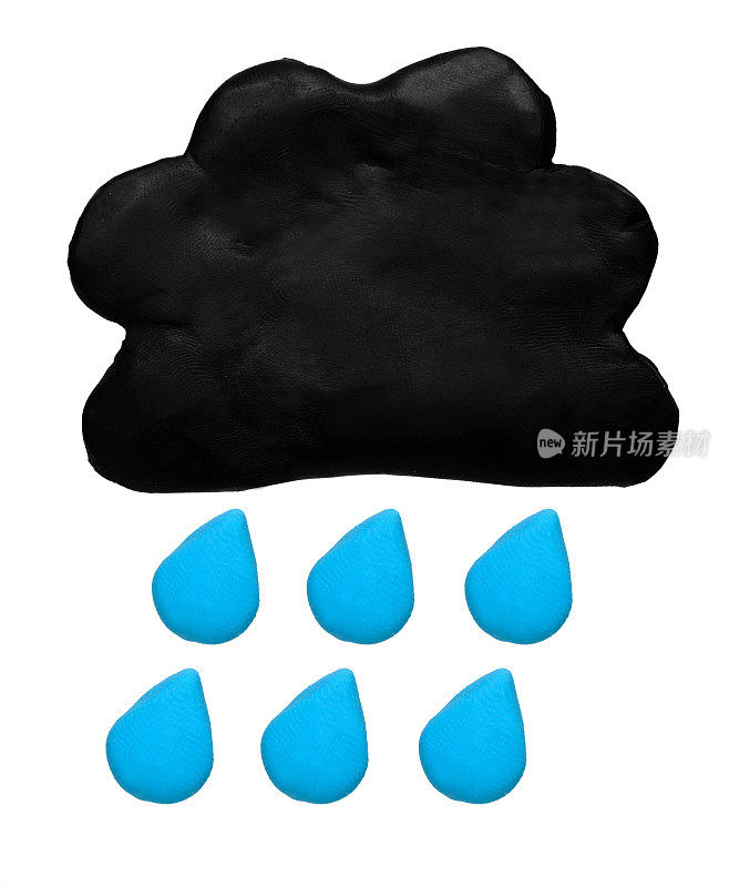 雨天气预报图标象征橡皮泥粘土