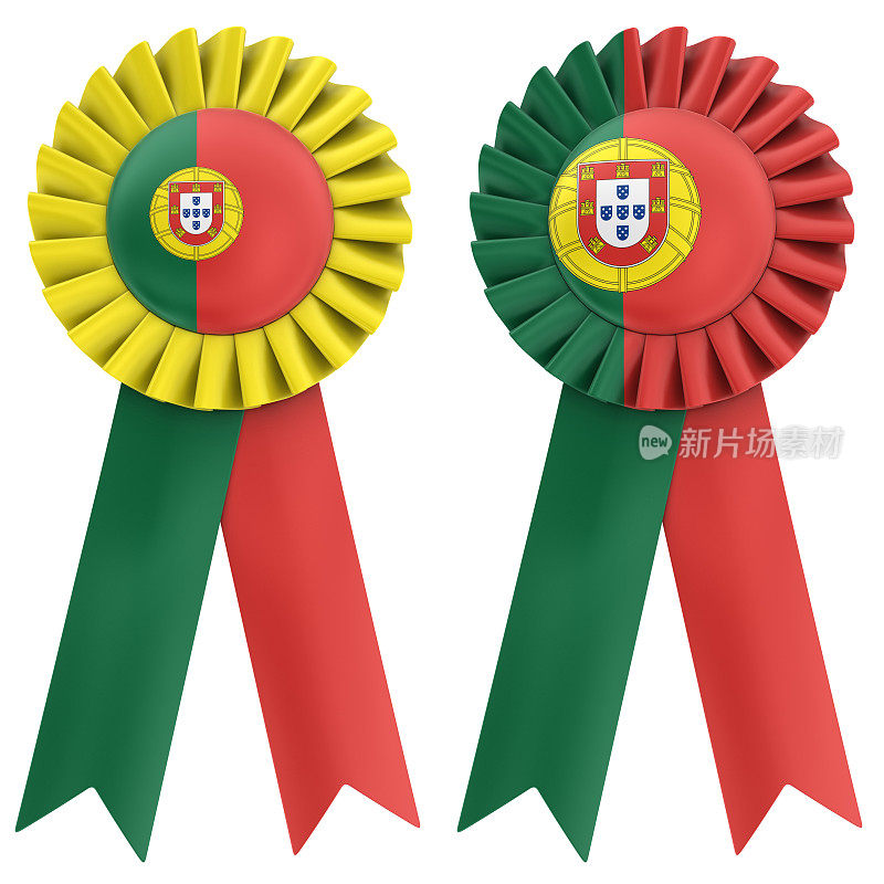 彩带上的葡萄牙国旗