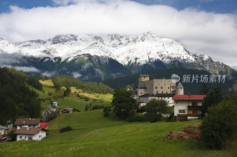 Nauders和山地景观，奥地利