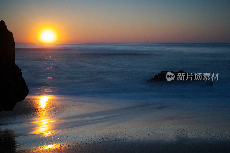 阿连特霍海滩上的日落