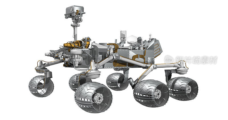 好奇号火星探测器的3d模型渲染