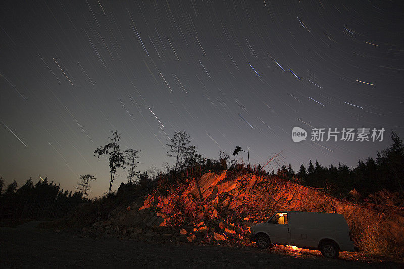 在星空下露营