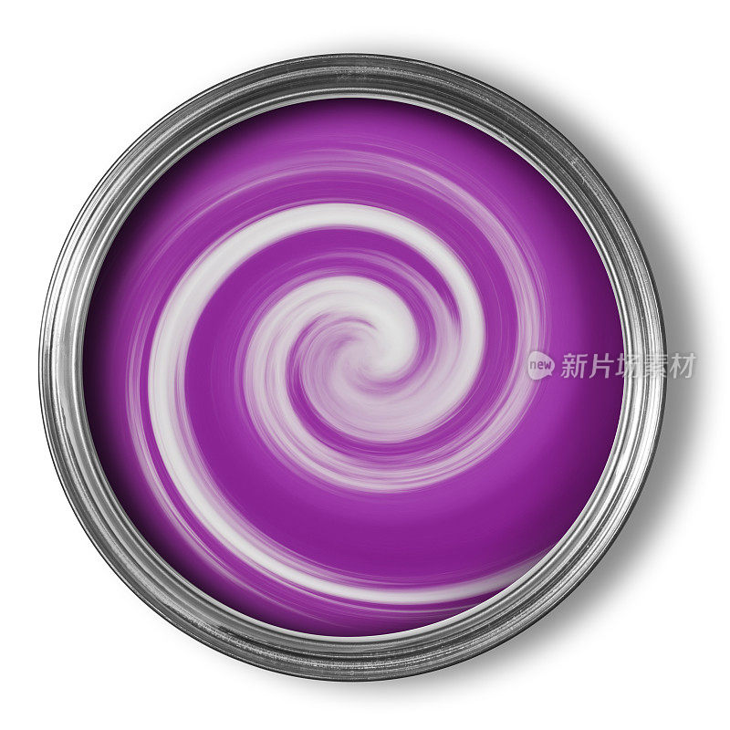 打开油漆罐，混合紫色油漆