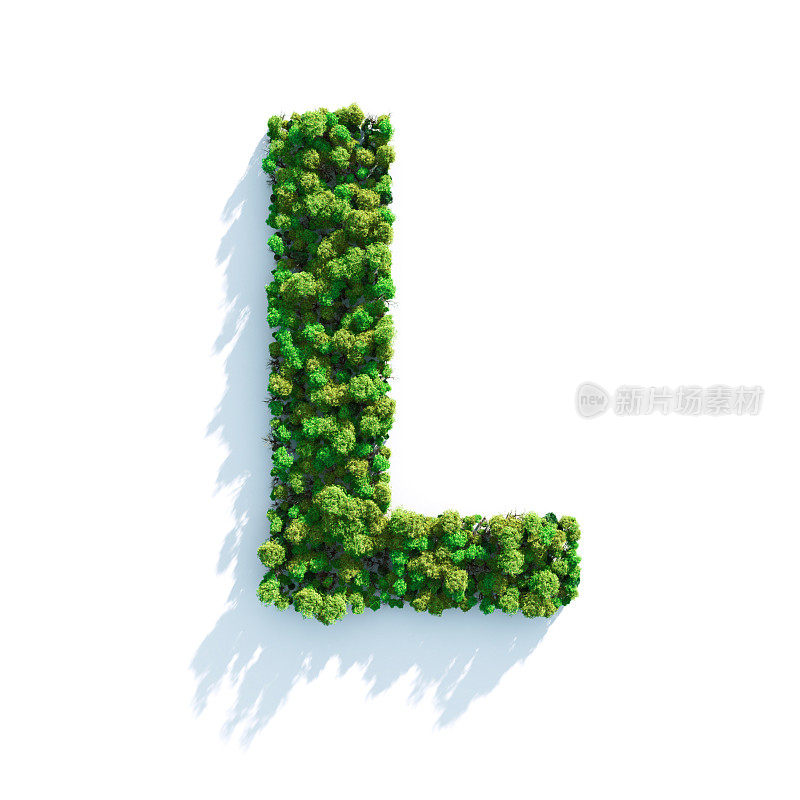 字母L:俯视图