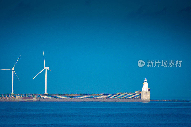 灯塔和风电场西顿水闸