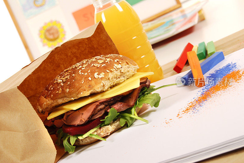 学校午餐系列:烤牛肉杂粮卷三明治