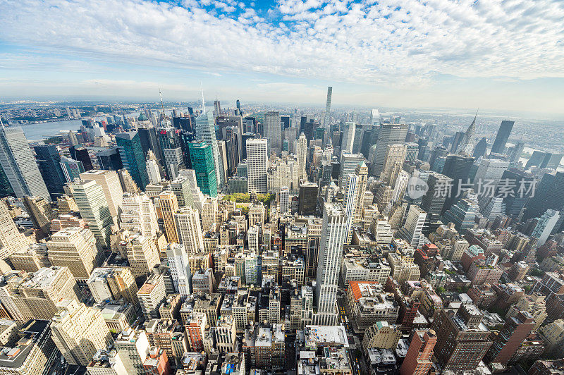 鸟瞰图曼哈顿市中心照片上午纽约