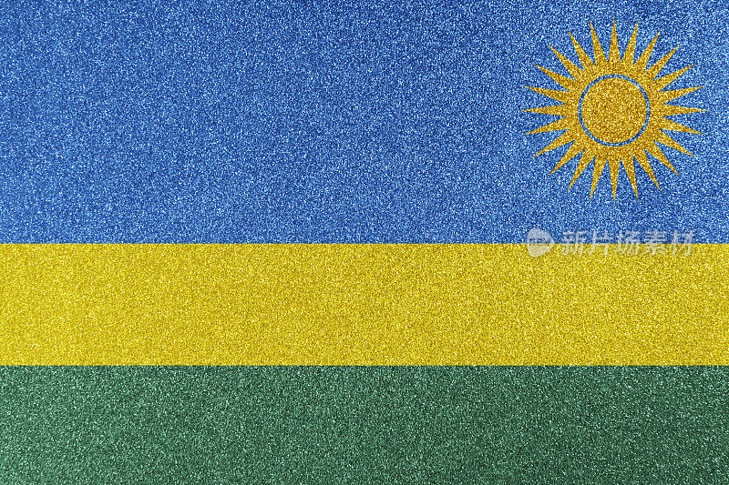 卢旺达国旗闪闪发光的纹理