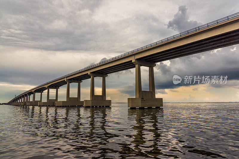 路易斯安那州庞恰特雷恩湖上的桥