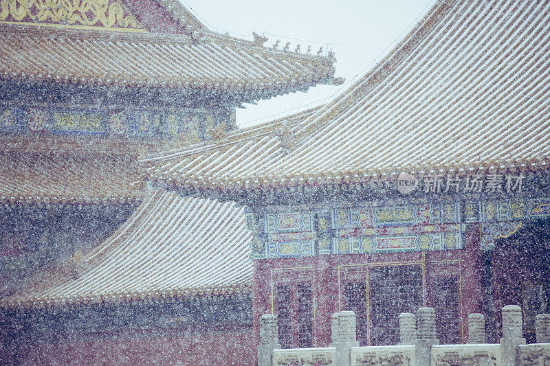 雪中的紫禁城——中国北京