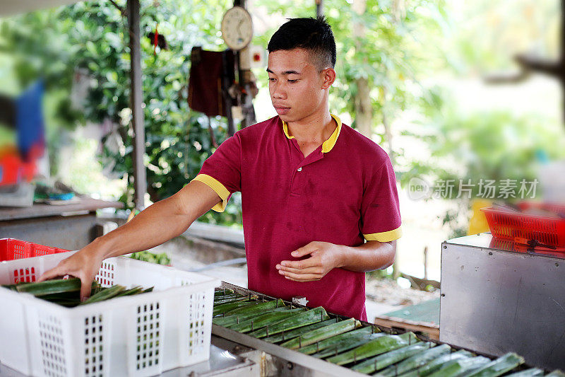 典型亚洲食品:“Otak-otak”(烤Attap叶包鱼饼)