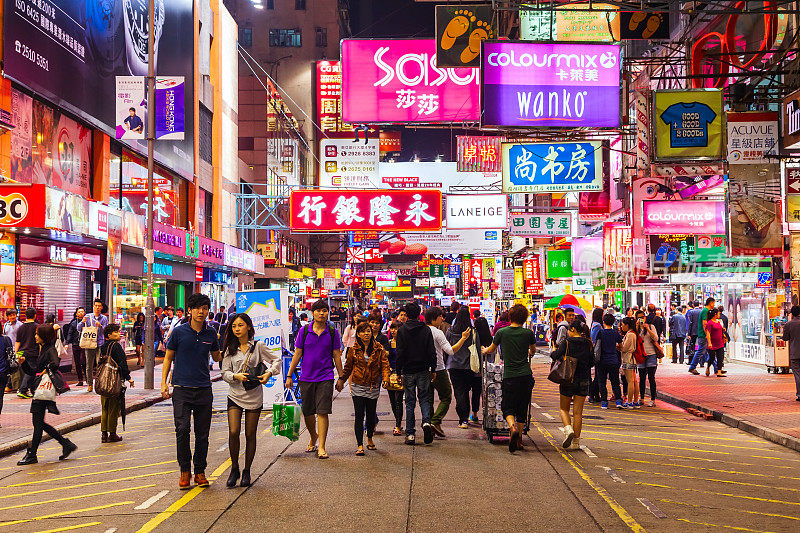 香港旺角步行街