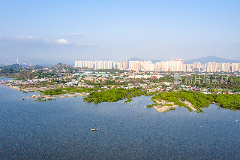 鸟瞰流浮山村