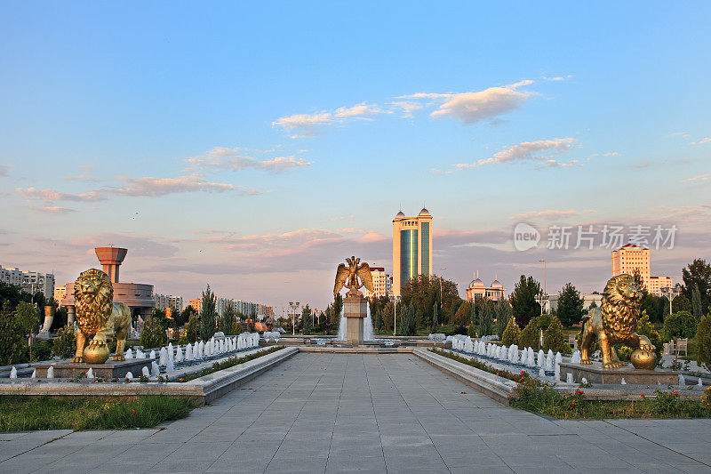 喷泉综合公园。阿什哈巴德。土库曼斯坦。