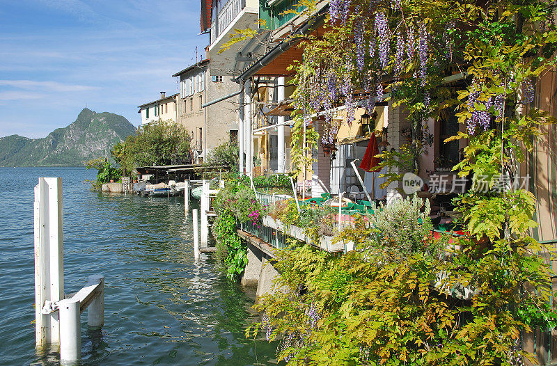 Gandria瑞士卢加诺湖,