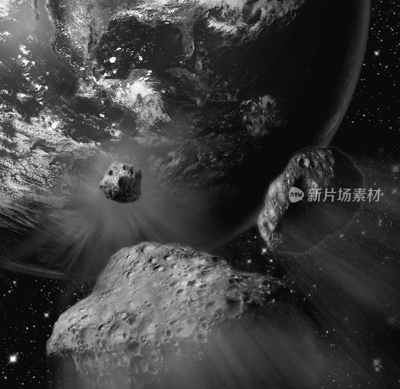 来自太空的巨大流星撞击地球