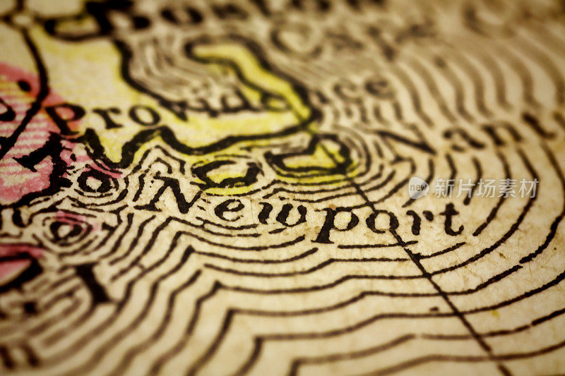 纽波特，罗德岛的古董地图