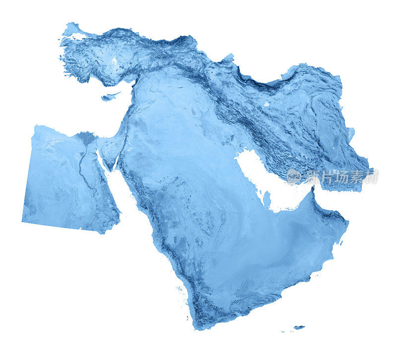 中东地形图孤立