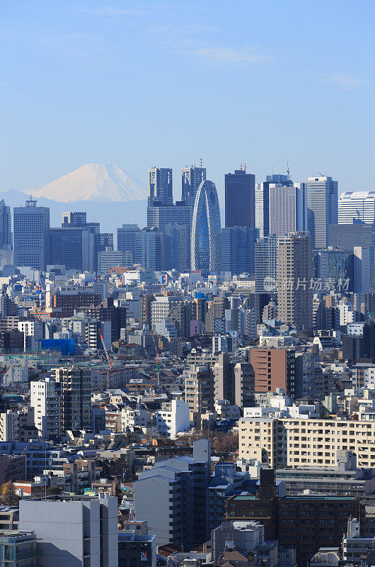 东京天际线和日本富士山