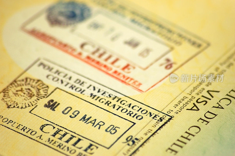 智利的护照盖章
