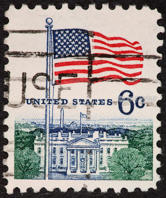 白宫和国旗邮票六十年代