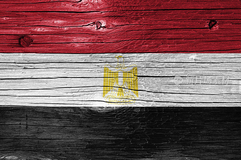 木头上的埃及国旗