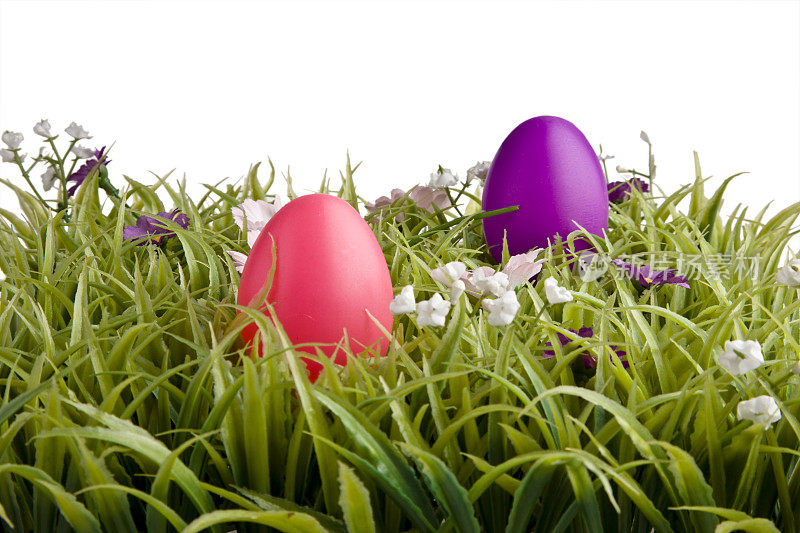 粉色和紫色的复活节彩蛋
