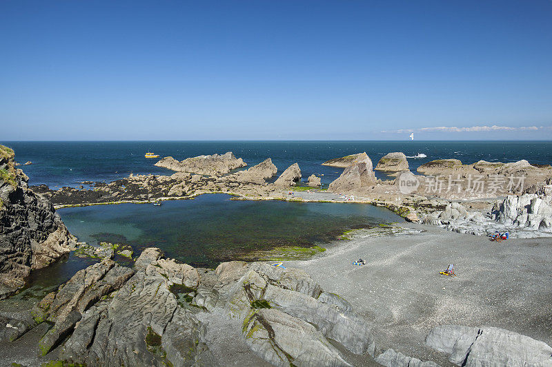 隧道海滩，北德文郡，英格兰，英国