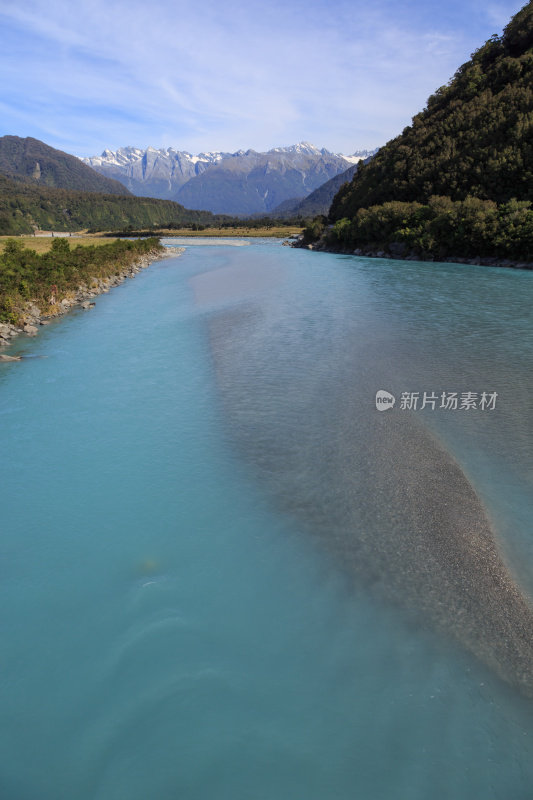 新西兰，南岛景观全景，Whataroa地区