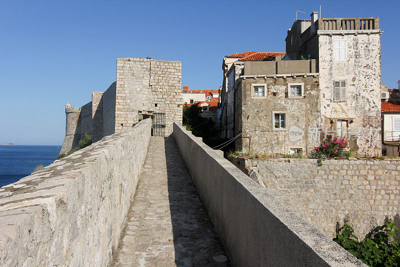 克罗地亚达尔马提亚的杜布罗夫尼克城墙