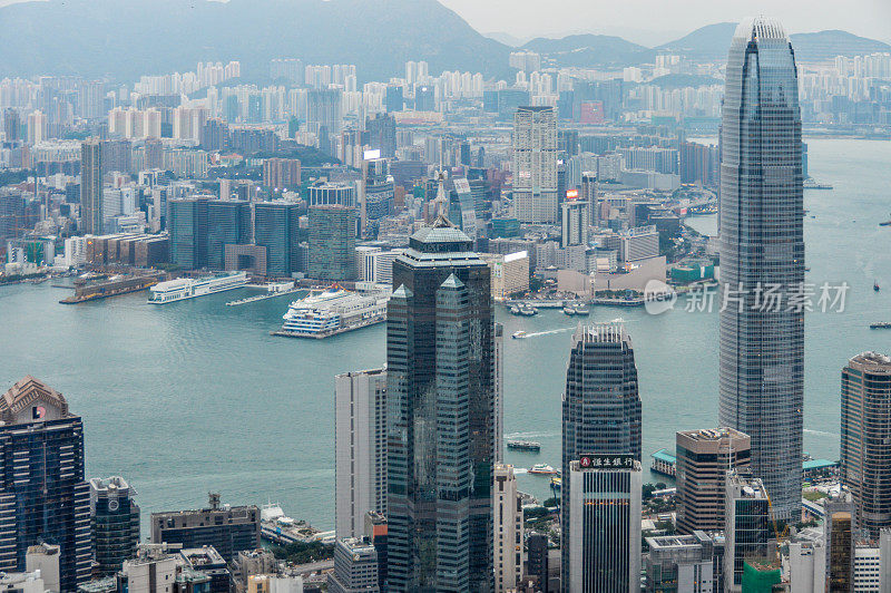 鸟瞰图的香港城市景观