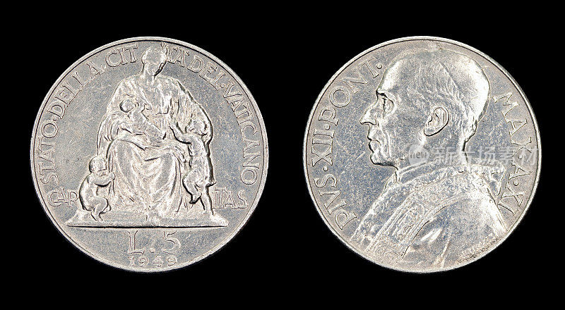Five-Lire-Coin,梵蒂冈,1949
