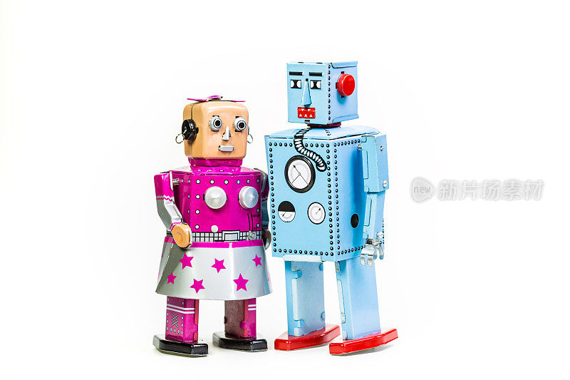 锡玩具机器人夫妇