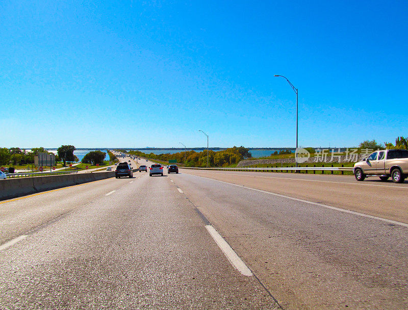 美国德克萨斯州达拉斯高速公路全景图。