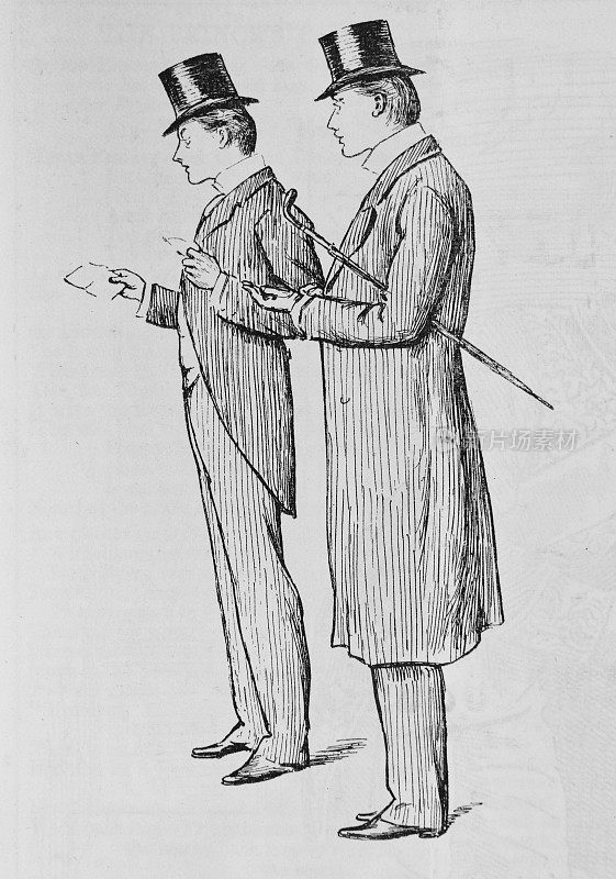 两个年轻的绅士-维多利亚时代杂志插图