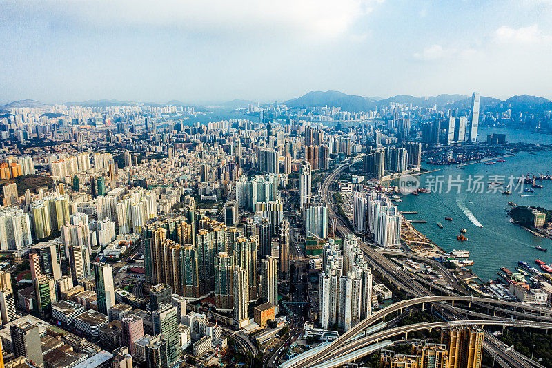 香港拥挤的公寓楼