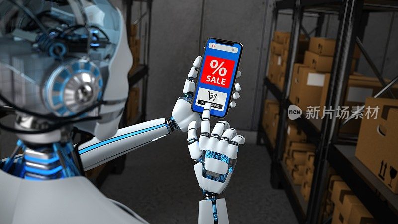 人形机器人智能手机网上购物订单销售