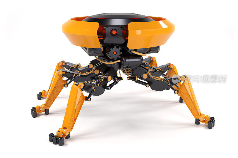 机器人助手或在白色背景上有机械手臂的机器人的概念。