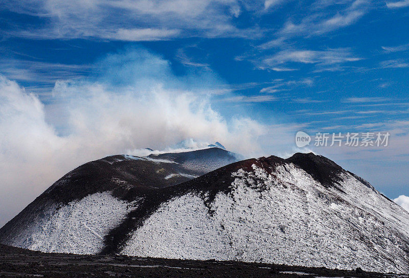 埃特纳火山。南坑。西西里岛