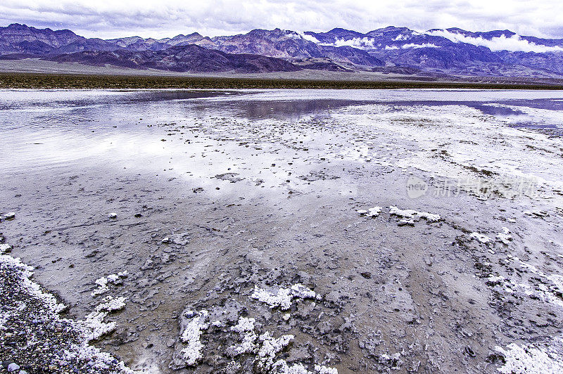 加州死亡谷国家公园的恶水盐滩。美国的最低点。